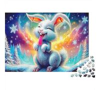 Puzzle 1000 Piezas Conejo Fantasía para Adultos Material Papel Educativo Rompecabezas Bosque Invernal Decoración Relajante hogar 52x38cm/1000pcs