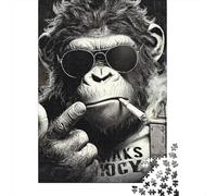 Puzzle 1000 Piezas Cool Monkey (Mono Fresco) Rompecabezas 38x26cm/1000pcs Regalos para Adultos Y Niños Cartón 100% Reciclado Creative Intelectual Desafío