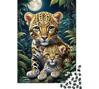 Puzzle 1000 Piezas Cuccioli di Leopardo Della giungla Rompecabezas 70x50cm/1000pcs Regalos para Adultos Y Niños DIY Descompresión