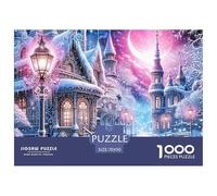 Puzzle 1000 Piezas Desafiante Antiestrés Pueblo Fantasía Invernal Castillo Lunar 70x50cm, Adultos Castillo Lunar Rosa Fantasía Idea Regalo Divertido Hogar