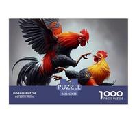 Puzzle 1000 Piezas Detalle Gallos Peleadores Naturales, Papel Reciclado, Juego Muy difícil desafiante, Idea Adultos Niños 52x38cm
