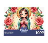 Puzzle 1000 Piezas Difícil Puzzle María y José, Pareja Sagrada Ramo Flores, Hombres Mujeres, Juego Familiar, Idea Regalo, 38x26cm