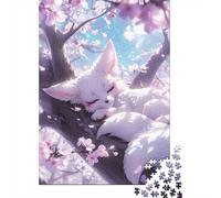 Puzzle 1000 Piezas Dormir Zorro bajo Sakura Rompecabezas 70x50cm/1000pcs Regalos para Adultos Y Niños DIY Descompresión