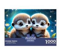 Puzzle 1000 Piezas Dos Nutrias Abrazan Rama, Juego y Regalo