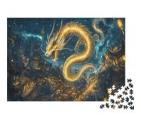 Puzzle 1000 Piezas, Dragón de Oro, Rompecabezas Adultos, Regalos Originales para Mujer Y Día De La Madre, 1000pcs (75x50cm)