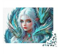 Puzzle 1000 Piezas Dragón de Tres Cabezas, Trío Dragones Elfo, Cartón Premium, Padres e Hijos, Tiempo Padre-Hijo, 70x50cm