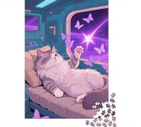 Puzzle 1000 Piezas El Gato Persa está acostado en la Cama Rompecabezas De Madera con Impresión HD para Adultos/Niños 14+ - Juego Educativo Regalo Original 1000pcs (75x50cm)