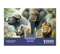 Puzzle 1000 Piezas Elefante para Adultos y niños - Big Five África, Juego Educativo antiestrés Juego Familiar, 70x50cm