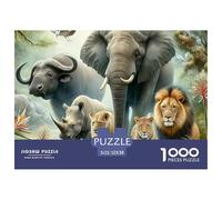 Puzzle 1000 Piezas Elefante para Adultos y niños - Big Five África, Papel Reciclado, Juego Educativo desafiante, 52x38cm