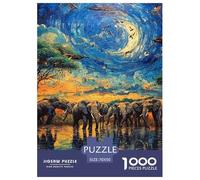 Puzzle 1000 Piezas Elephant, Desafío, Juguete Entretenimento Multicolor African Animals Regalo Creativo para La Relajación Juguete Colorido para Niños De 8 A 12 Años 70x50cm/1000pcs