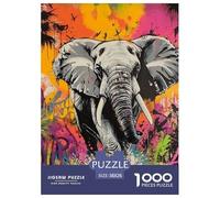 Puzzle 1000 Piezas Elephant Juego Educativo Pasatiempo Creativo African Animals Juego Familiar Regalo Juguete Colorido para Niños De 8 A 12 Años 38x26cm/1000pcs