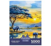 Puzzle 1000 Piezas Elephant Juego Educativo Pasatiempo Creativo African Animals Regalo, Diversión para Adultos Y Niños 38x26cm/1000pcs