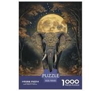 Puzzle 1000 Piezas Elephant Juego Educativo Pasatiempo Creativo Under The Moon Regalo, Diversión para Adultos Y Niños 70x50cm/1000pcs