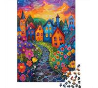 Puzzle 1000 Piezas Escena Colorida del Pueblo Rompecabezas 70x50cm/1000pcs Regalos para Adultos Y Niños DIY Creative Intelectual Desafío