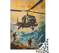 Puzzle 1000 Piezas Escena de helicóptero Militar Rompecabezas 52x38cm/1000pcs Regalos para Adultos Y Niños DIY Creative Intelectual Desafío