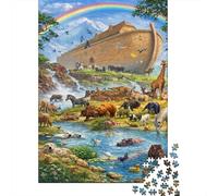 Puzzle 1000 Piezas Escena del Arca de Noé Rompecabezas 38x26cm/1000pcs Regalos para Adultos Y Niños DIY Creative Intelectual Desafío