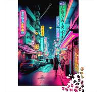 Puzzle 1000 Piezas Escena Nocturna de la Calle del neón Rompecabezas 52x38cm/1000pcs Regalos para Adultos Y Niños Cartón 100% Reciclado Juegos Únicos De Desafío