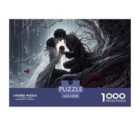 Puzzle 1000 Piezas Escena Romántica Silueta Pareja, Papel Reciclado, Juego relajación Cerebral, Decoración Mural Regalo para Adultos 52x38cm