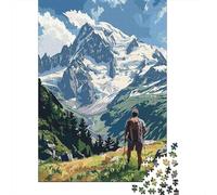 Puzzle 1000 Piezas Escursionista nel paesaggio di montagna Rompecabezas 52x38cm/1000pcs Regalos para Adultos Y Niños Cartón 100% Reciclado Descompresión