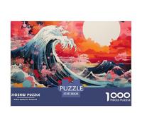 Puzzle 1000 Piezas Estilo japonés Ondas, Desafío, Juguete Entretenimento Multicolor Ride The Wind and Waves Juego Familiar Regalo Clásicos para Adultos Y Niños A Partir De 12 Años Puzzle 38x26cm/1000