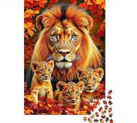 Puzzle 1000 Piezas Famiglia Leone Autunno Rompecabezas 70x50cm/1000pcs Regalos para Adultos Y Niños Cartón 100% Reciclado Descompresión