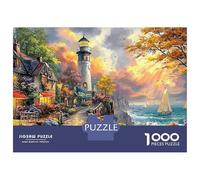Puzzle 1000 Piezas Farol en un Vibrante Sendero costero bañado por el Sol Rompecabezas 70x50cm/1000pcs Regalos para Adultos Y Niños DIY Creative Intelectual Desafío