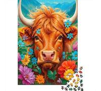 Puzzle 1000 Piezas Fiori Della mucca di Highland Rompecabezas 70x50cm/1000pcs Regalos para Adultos Y Niños DIY Creative Intelectual Desafío