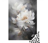 Puzzle 1000 Piezas Flor Blanca Abstracta Rompecabezas 70x50cm/1000pcs Regalos para Adultos Y Niños DIY Descompresión