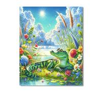 Puzzle 1000 Piezas, Flores de cocodrilo Junto al Lago Puzzles para Adultos,Rompecabezas de Adultos, Juguetes de Regalo Entretenimento Puzzle, Juego de Rompecabezas