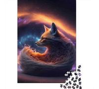 Puzzle 1000 Piezas Fox nello spazio cosmico Rompecabezas 38x26cm/1000pcs Regalos para Adultos Y Niños Cartón 100% Reciclado Descompresión