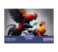 Puzzle 1000 Piezas Gallos Peleadores Pose Dinámica, Papel Reciclado, Juego antiestrés Educativo, Actividad casera Adultos Niños 38x26cm