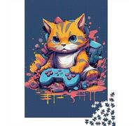 Puzzle 1000 Piezas Gaming Gatto Personaggio Rompecabezas 38x26cm/1000pcs Regalos para Adultos Y Niños Cartón 100% Reciclado Juegos Únicos De Desafío