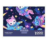 Puzzle 1000 Piezas Gatitos Felices Lindos, Desafío, Juguete Entretenimento Multicolor Meow AstronautaRegalo, Diversión Clásicos para Adultos Y Niños A Partir De 12 Años Puzzle 70x50cm/1000pcs