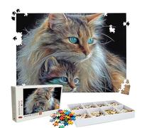 Puzzle 1000 Piezas | Gato Animal Puzzle 1000 Piezas Adultos | Encajan Perfectamente | sin Polvo | Rompecabezas Madera para Toda la Familia | Rompecabezas XL para Expertos | Regalo Mujer W3H-69
