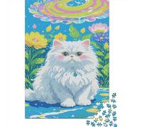 Puzzle 1000 Piezas Gato Persa en el Campo de Flores, para Niños/Adultos - Juego Interactivo & Regalo 1000pcs (75x50cm)