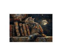 Puzzle 1000 Piezas Gato Puzzle 1000 Piezas Adultos Luna Educativo Rompecabezas Madera para Toda la Familia Junta, Puzzles para Reducir el Estrés y Primavera Cuadros Decoracion 50x75CM LZPT-03180