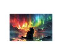 Puzzle 1000 Piezas, Gato Puzzle 1000 Piezas Madera 50 x 75 CM con Caja de Papel de Colores y Bolsa de Malla Portátil, Rompecabezas Clásico Aurora para Primavera Decoracion Pared Regalo Mujer LZPT01551