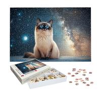 Puzzle 1000 Piezas Gato, Puzzle Aurora con Caja para Adultos, 75x50cm, DIY 1000 Piezas Rompecabezas Madera para Adultos, Rompecabezas Desafiante para Decoracion Hogar y Paredes, Regalo Mujer, -8313