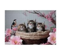 Puzzle 1000 Piezas Gato Puzzles Pájaro Medidas 75x50cm Rompecabezas para Adultos Entretenimiento Creativo, Divertido Clásico Rompecabezas Juguetes Educativos Decor Regalos Originales para Mujer F-54