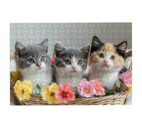 Puzzle 1000 Piezas Gatos, Puzzle Madera Flor, Clásico Rompecabezas Desafiante para Toda la Familia, Juguetes Rompecabezas Letras en la Parte Posterior, Regalos Originales para Hombre Decoración -1279