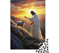Puzzle 1000 Piezas Gesù con la Montagna dell'Agnello Rompecabezas 38x26cm/1000pcs Regalos para Adultos Y Niños Cartón 100% Reciclado Descompresión