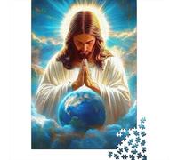 Puzzle 1000 Piezas Gesù con la Terra Rompecabezas 70x50cm/1000pcs Regalos para Adultos Y Niños Cartón 100% Reciclado Juegos Únicos De Desafío