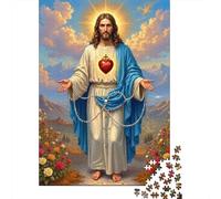 Puzzle 1000 Piezas Gesù Cristo Divino Rompecabezas 52x38cm/1000pcs Regalos para Adultos Y Niños Cartón 100% Reciclado Creative Intelectual Desafío