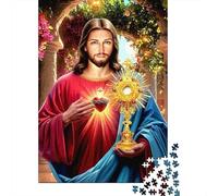 Puzzle 1000 Piezas Gesù Sacro Cuore Rompecabezas 70x50cm/1000pcs Regalos para Adultos Y Niños Cartón 100% Reciclado Creative Intelectual Desafío