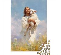 Puzzle 1000 Piezas Gesù tenendo l'agnello Rompecabezas 38x26cm/1000pcs Regalos para Adultos Y Niños Cartón 100% Reciclado Juegos Únicos De Desafío