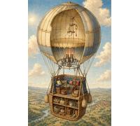 Puzzle 1000 Piezas Globo Pasajeros Vintage Madera