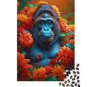 Puzzle 1000 Piezas Gorilla in Mezzo ai Fiori Rompecabezas 70x50cm/1000pcs Regalos para Adultos Y Niños Cartón 100% Reciclado Juegos Únicos De Desafío