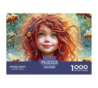 Puzzle 1000 Piezas - Hada roja con Abejas, Juego Familiar desafiante 52x38cm