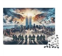 Puzzle 1000 Piezas Homenaje a Bomberos Escena Conmemorativa, Cartón Reciclado, Niños +12 Relax Mental 52x38cm