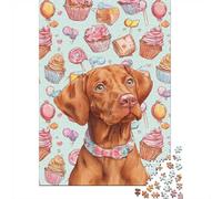 Puzzle 1000 Piezas Ilustración de Perro Lindo-Watercolor Whimsical Style Rompecabezas 52x38cm/1000pcs Regalos para Adultos Y Niños DIY Creative Intelectual Desafío